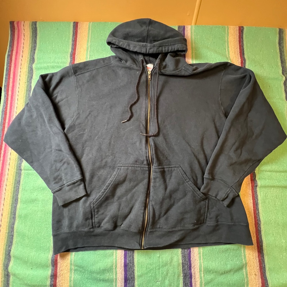 ProSpirit Zip Up Hoodie Mens XL Navy Blue Cotton Blend Fleece Sweatshirt
